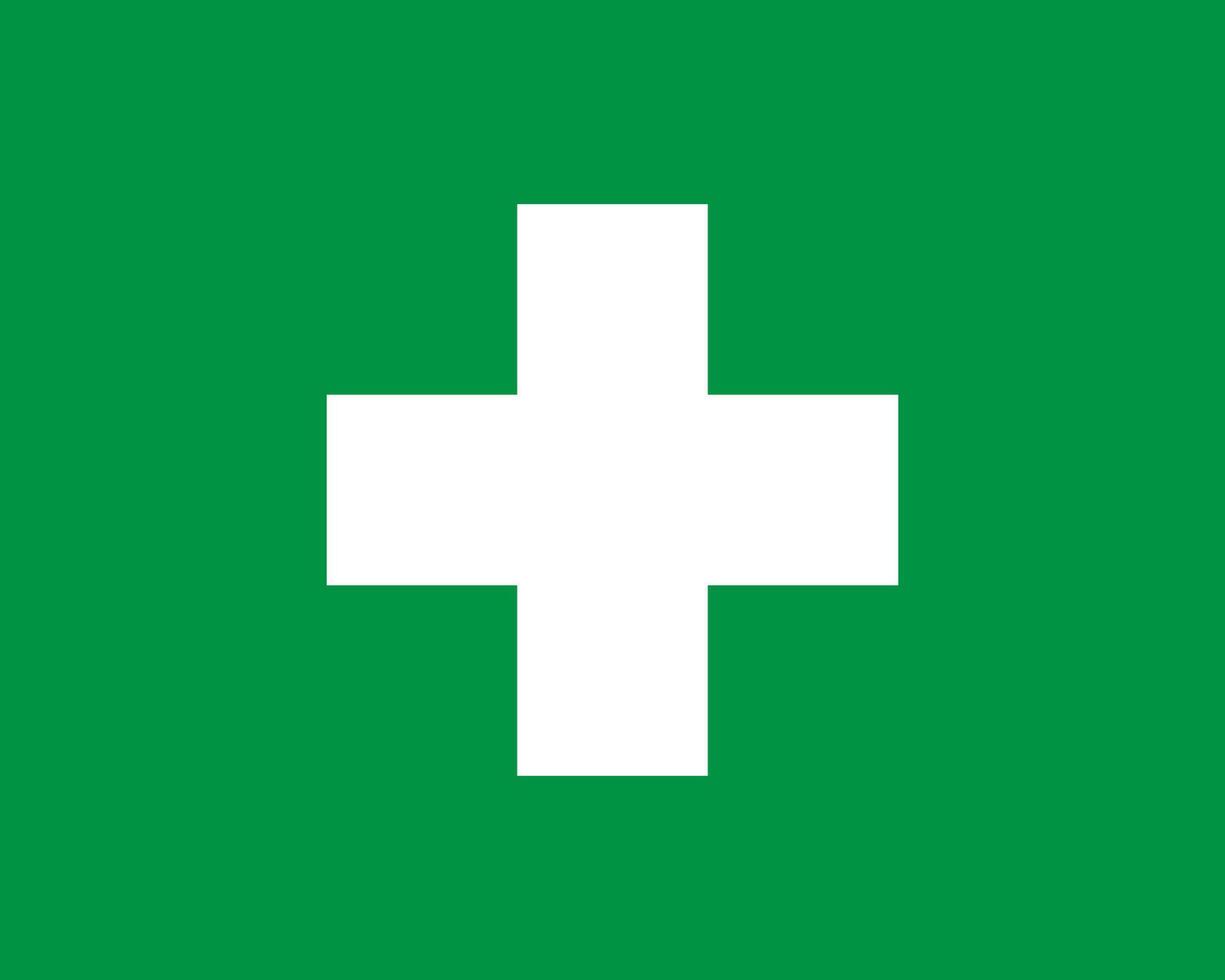 Green plus sign. icon. Cross symbol of safety guidance. vector
