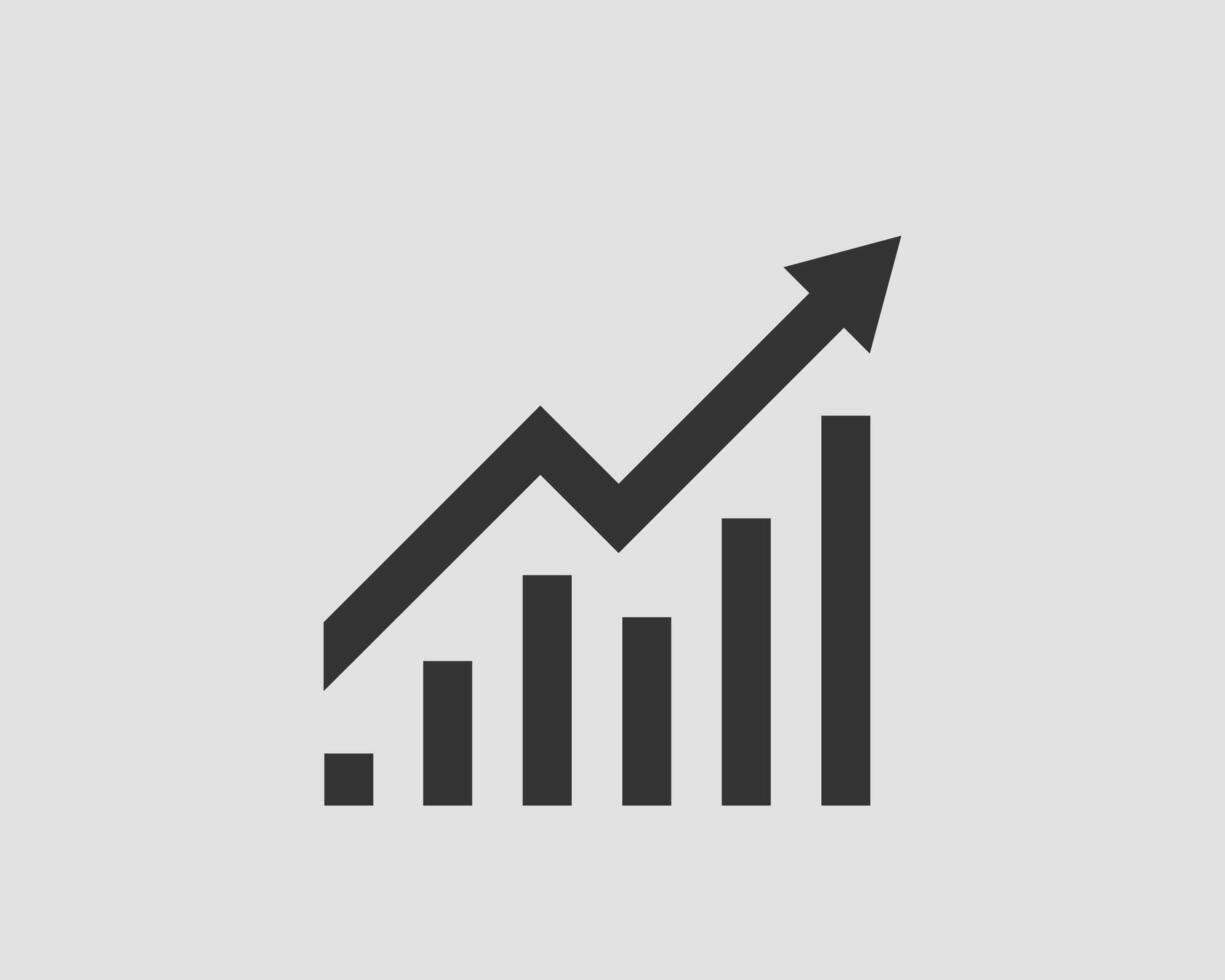 Increase profit icon. Growing bar graph . vector