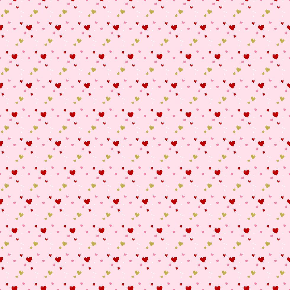 Hearts seamless pattern. Pink background with heart. Love template for walentines day or wedding. Print or web flat design. vector