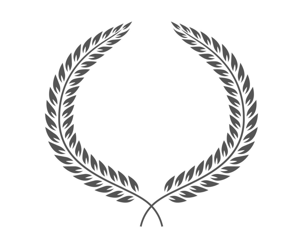 Template for the coat of arms of the branches of laurel. illustration vector