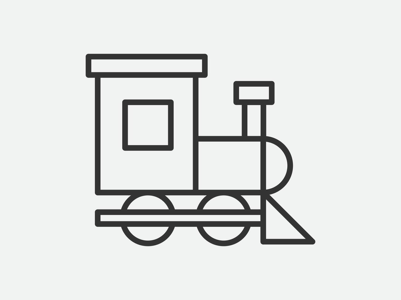 Train toy icon on white background. Line style illustration. vector