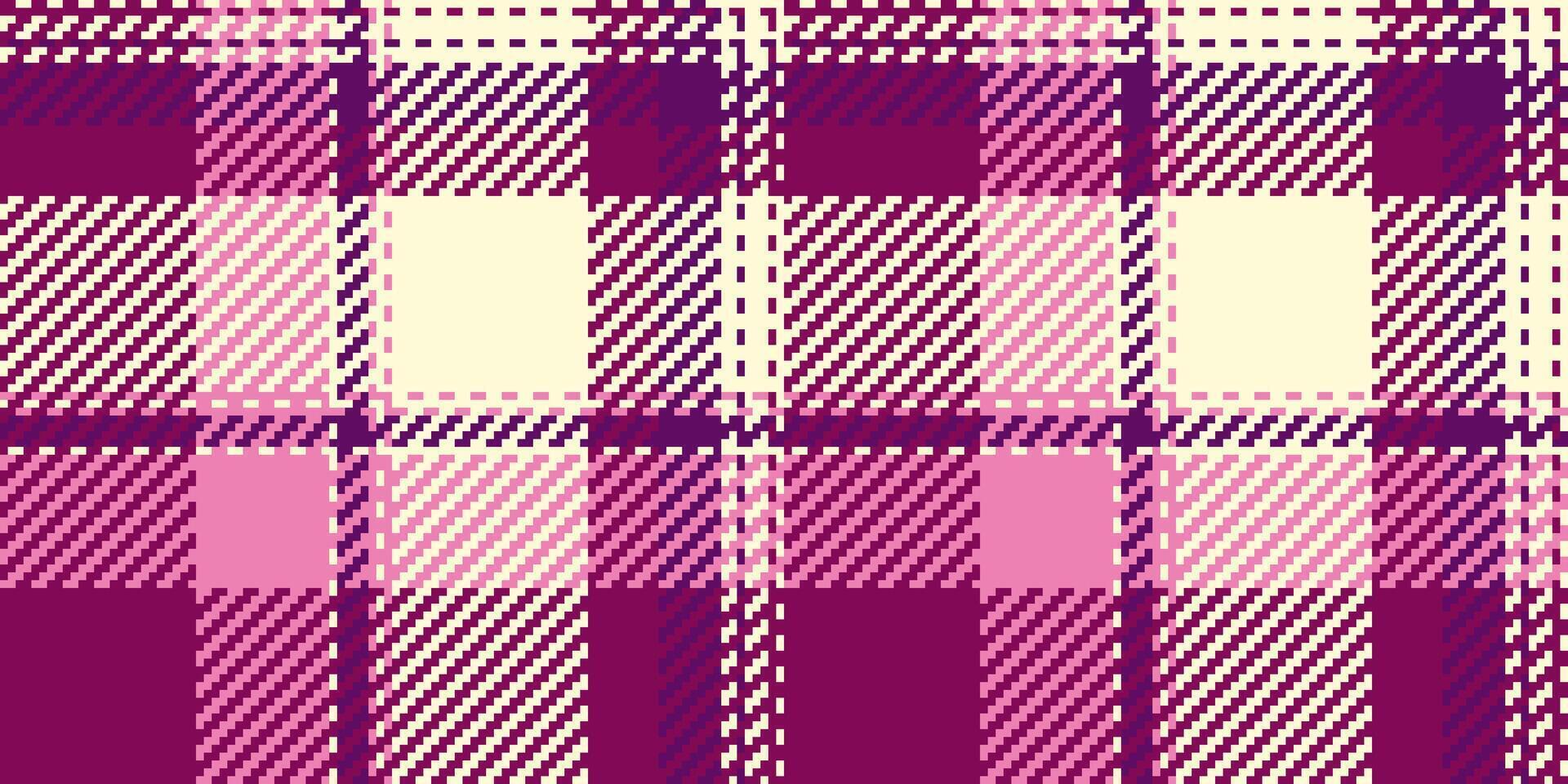 Beautiful texture background textile, new year tartan pattern fabric. Jacket seamless check plaid in pink and light goldenrod yellow colors. vector