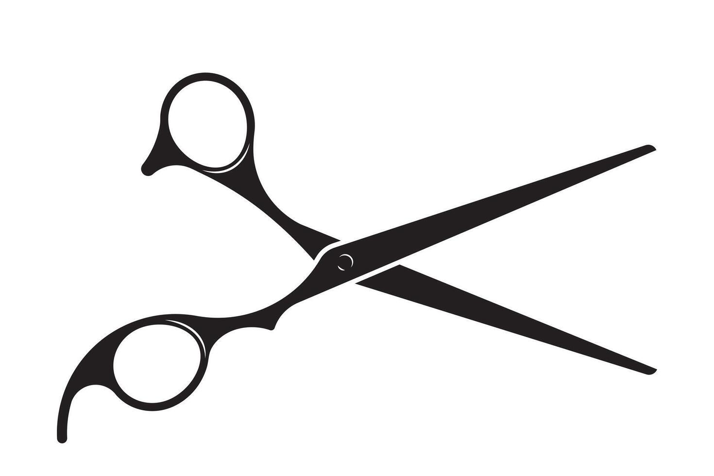 Hairdress barber scissors, professional salon tools. Hairdressing design element. vector