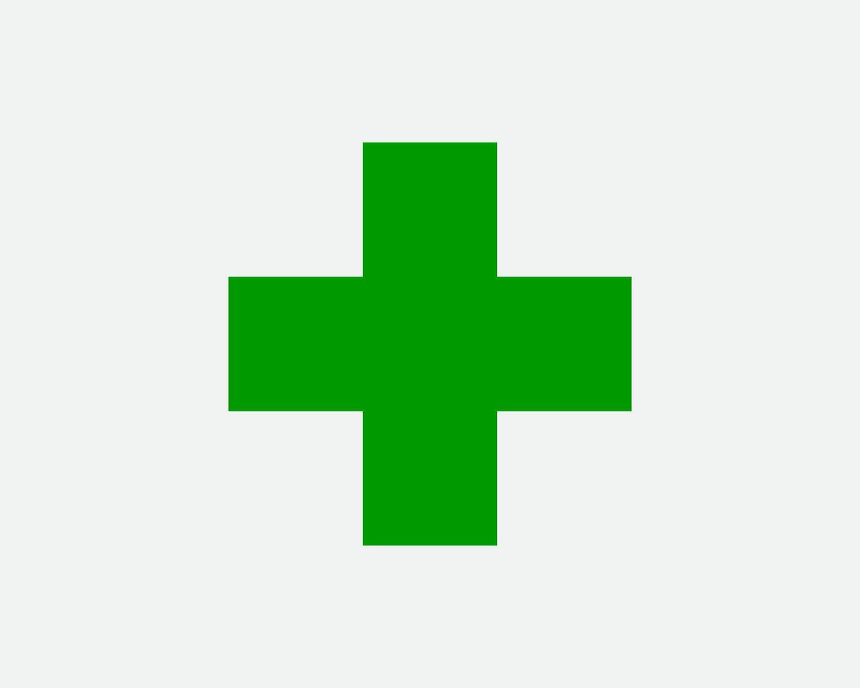 Green plus sign. icon. Cross symbol of safety guidance. vector
