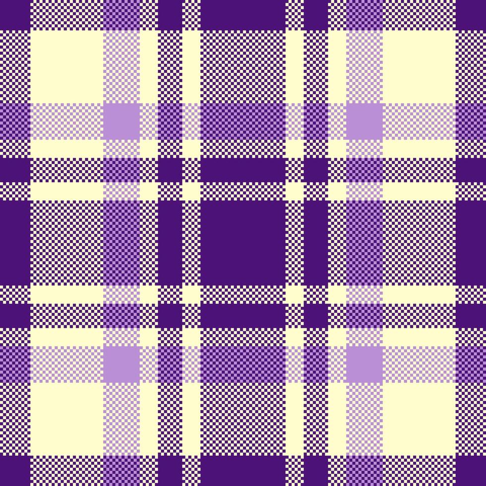 Pixel background design. Modern seamless pattern plaid. Square texture fabric. Tartan scottish textile. Beauty color madras ornament. vector