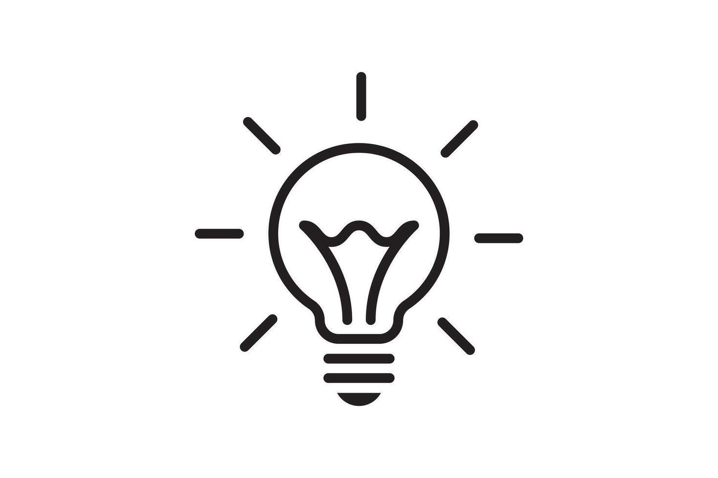 Idea symbol creative concept. Light bulb light icon. Power and energy sign. vector