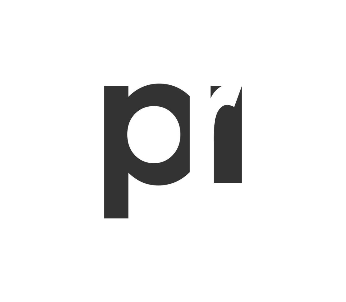 PR creative geometric initial based modern and minimal logo. Letter p r trendy fonts. vector