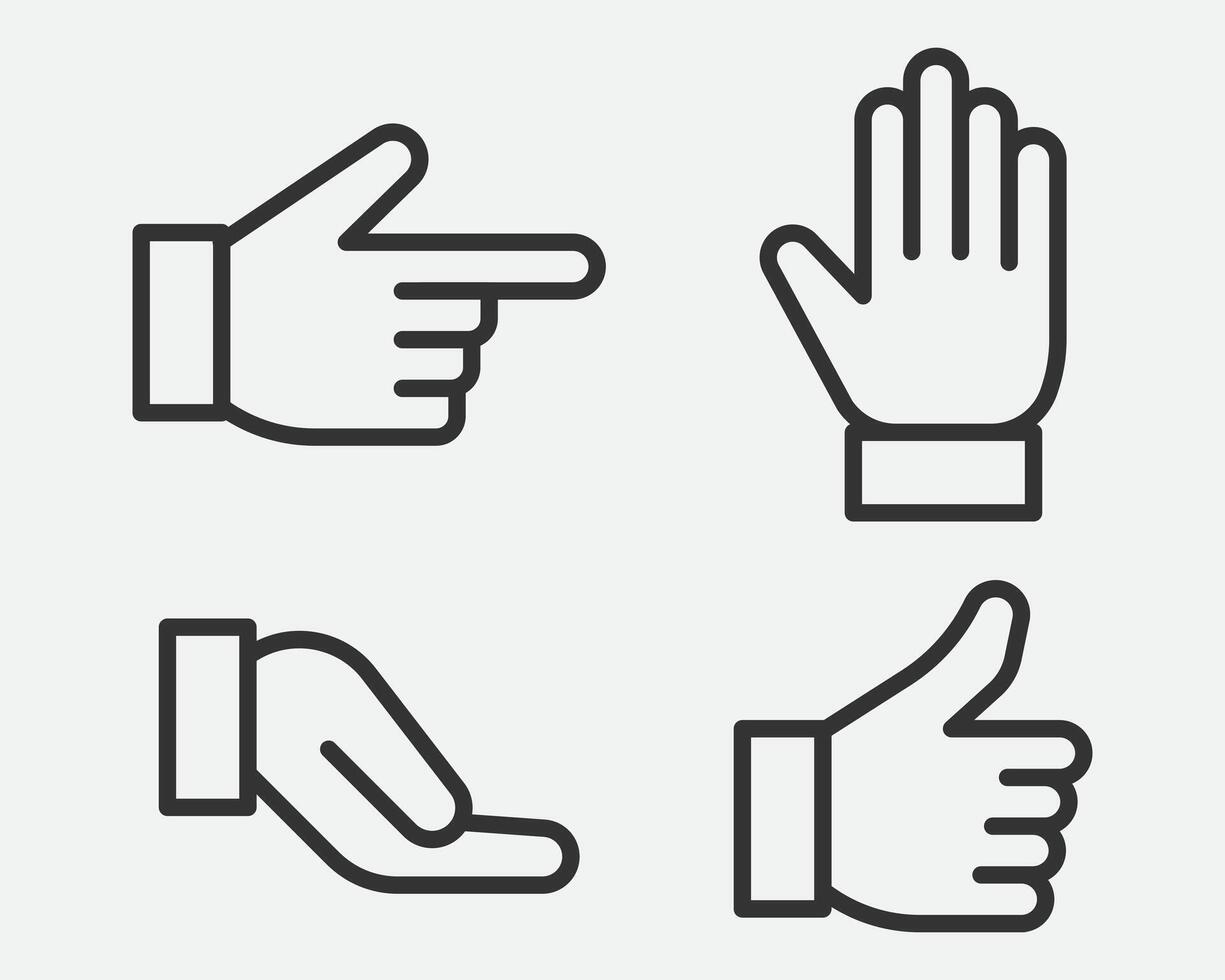 Hand Gesture Icon Line Simple Trendy Design. vector