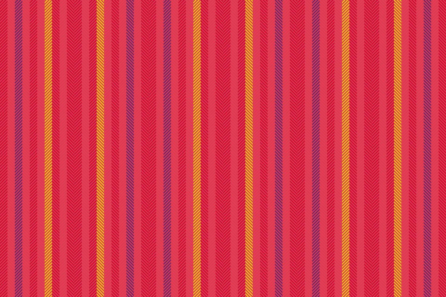 Store vertical seamless lines, bedding pattern texture stripe. Wealth textile background fabric in red and magenta colors. vector