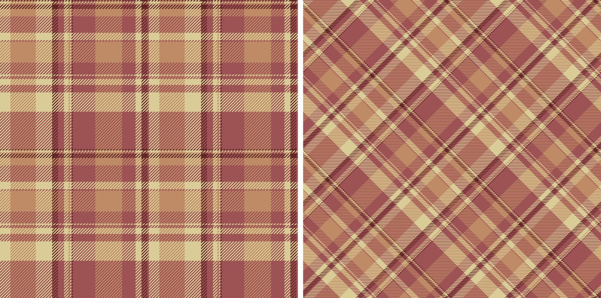 Pattern background of seamless plaid check with a textile fabric texture tartan. Set in skin colors for stylish gingham patterns for clothing. vector