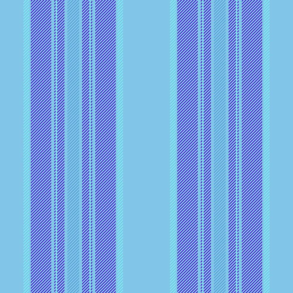 Paisley vertical lines fabric, sixties textile seamless background. Fashioned texture pattern stripe in cyan and indigo colors. vector