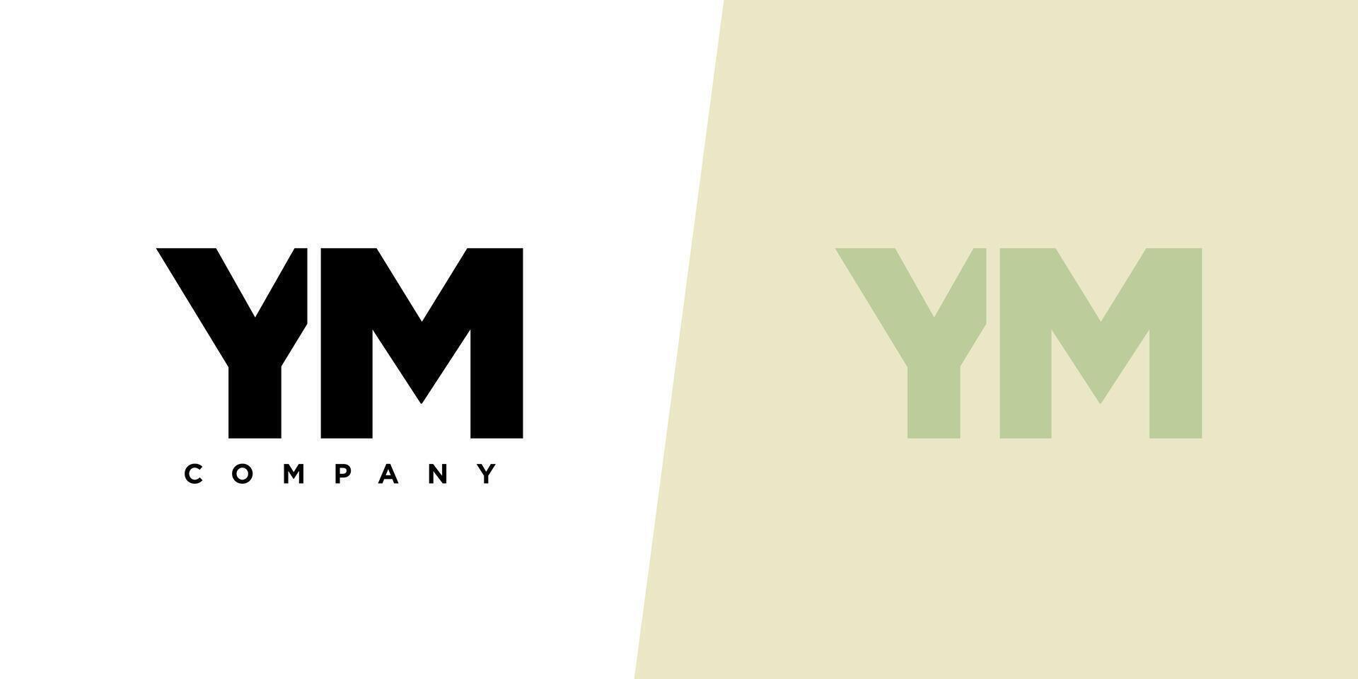 Letter Y and M, YM logo design template. Minimal monogram initial based logotype. vector