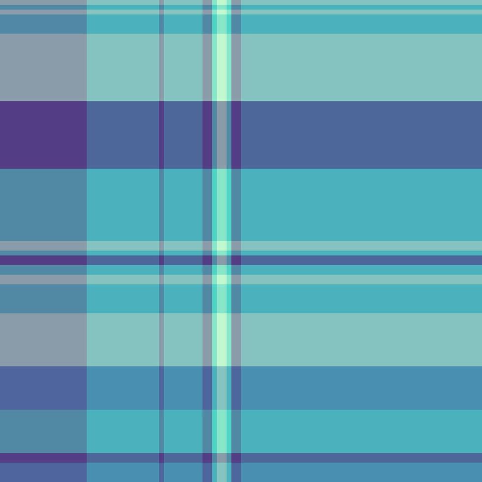 Proud tartan pattern fabric, furniture plaid textile. Stylish texture background seamless check in cyan and teal colors. vector