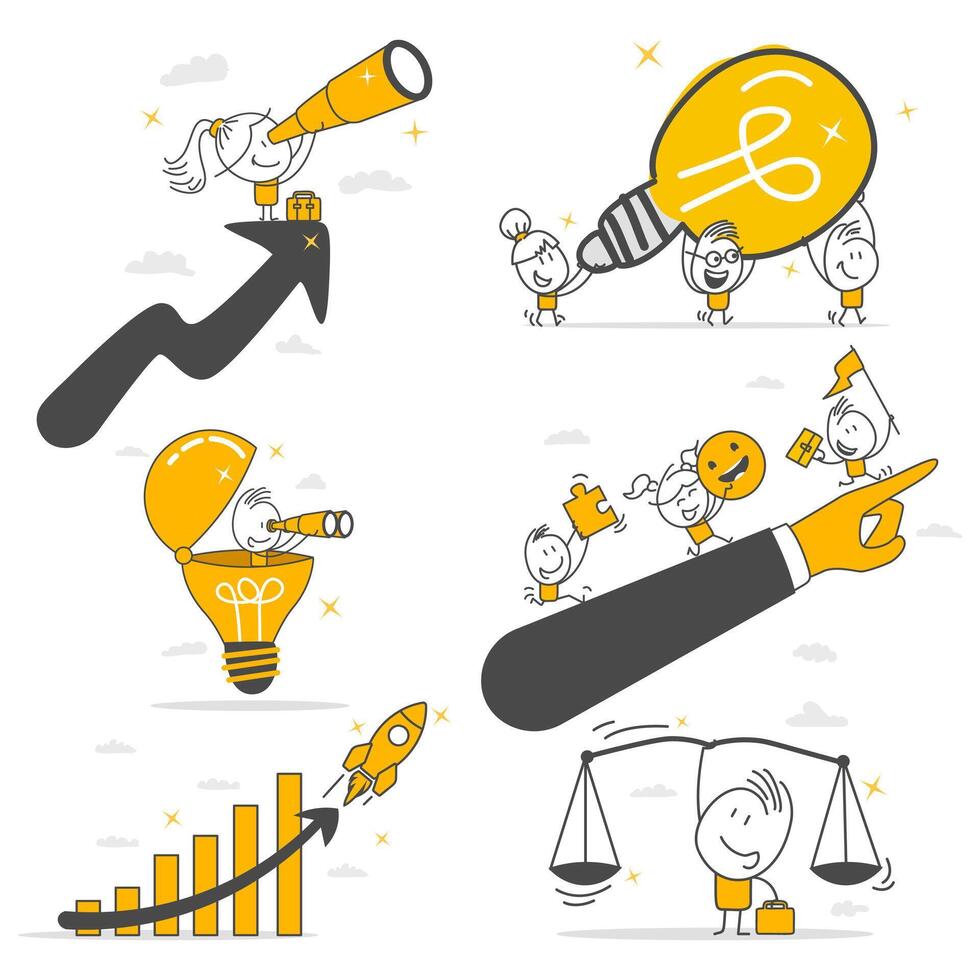 Digital Business Concept illustrations. Large set. vector