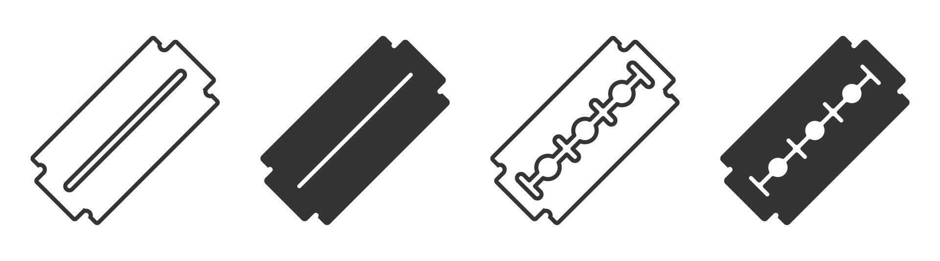 Illustration of razor blade icons in a minimalist and modern style in black and white. vector