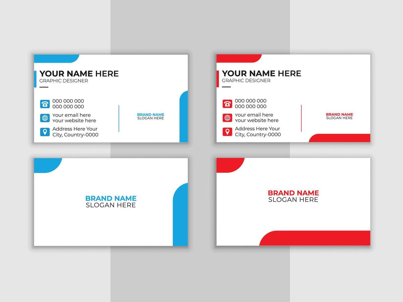 Modern Luxury Business Card Template with Abstract Customizable Layout and Elements. Professional, minimalist editable design for branding identity vector