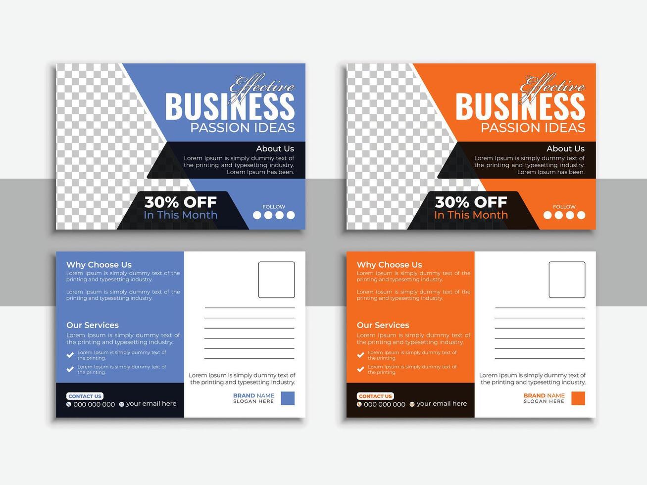 Modern Business Postcard Template. Stylish, and Elegant Design for Advertising vector