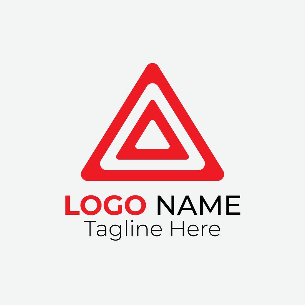 A triangle logo with a red color vector
