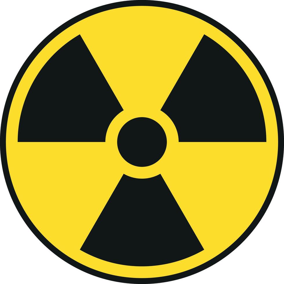 radiation warning sign, black and yellow hazard symbol, isolated on white background vector