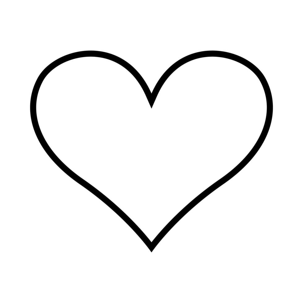 heart shape symbol, black and white silhouette illustration, white background vector