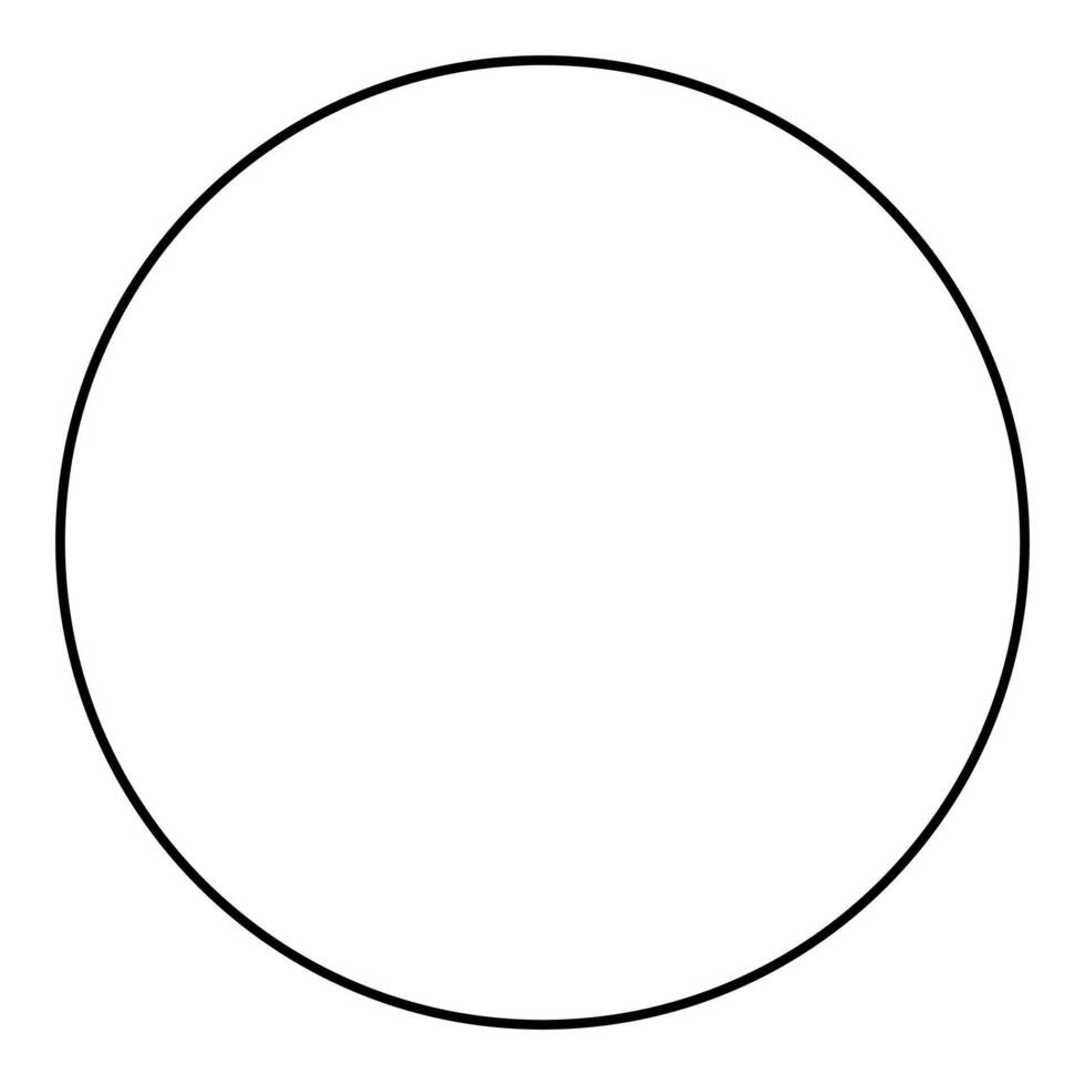 circle shape symbol, black and white silhouette illustration isolated on white background vector