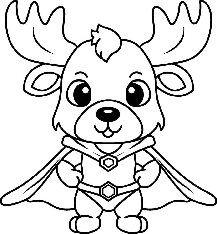 Moose Animal Superhero Outline vector