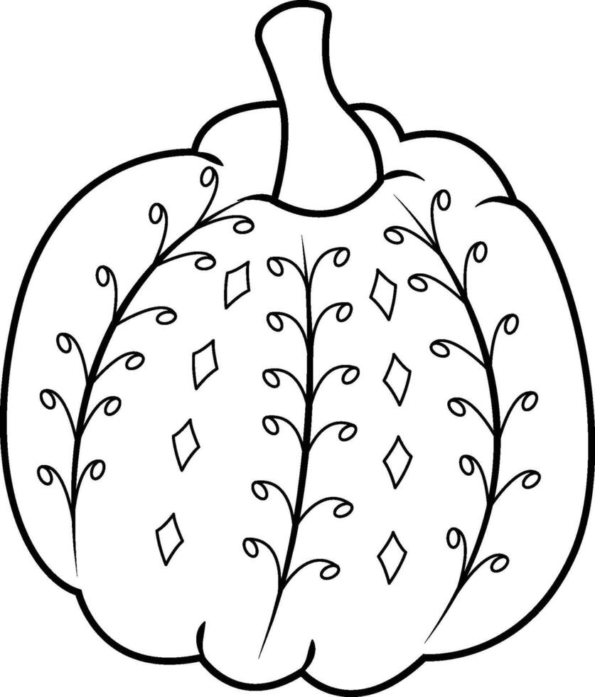 Calabaza Squash Pumpkin Outline Drawing vector