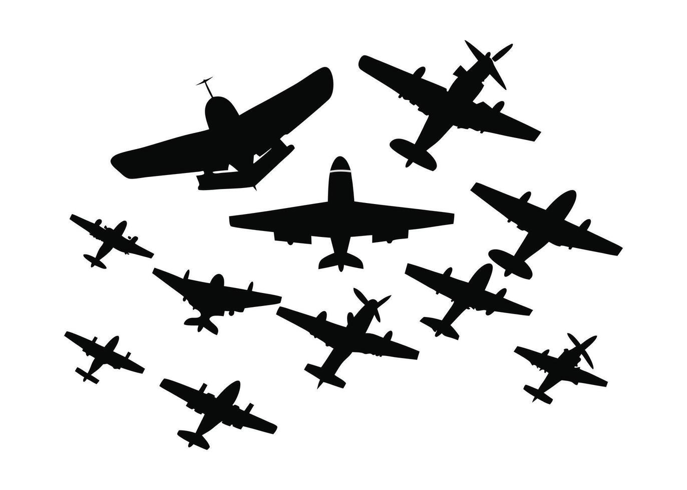 a group of planes flying in formation vector