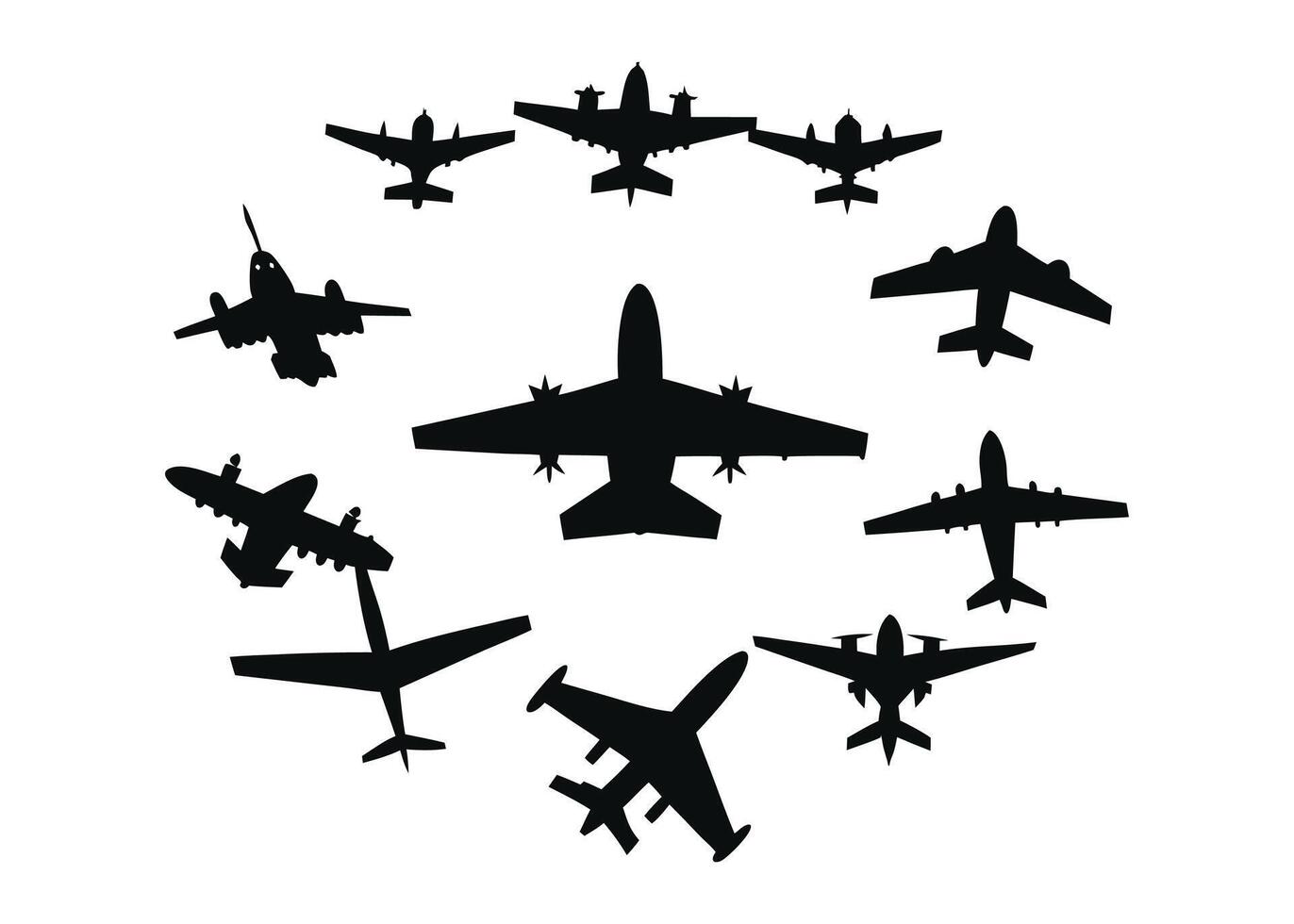 aircraft silhouette silhouette illustration vector