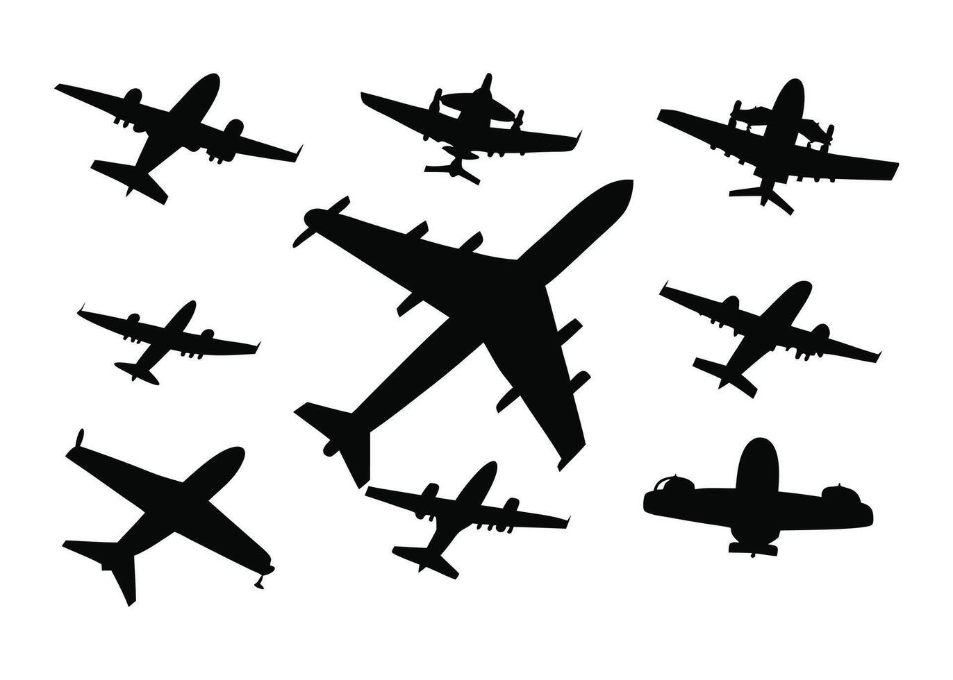 airplane silhouette illustration vector