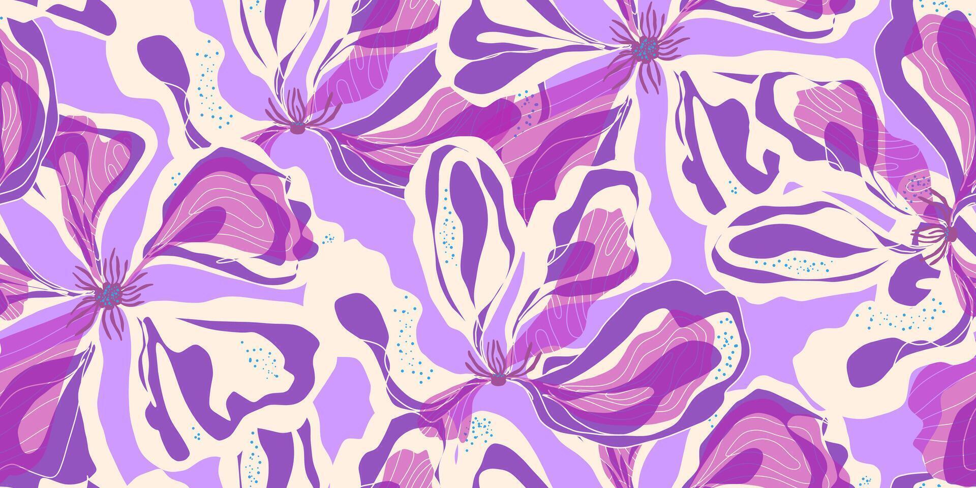 a purple and white pattern with flowers vector