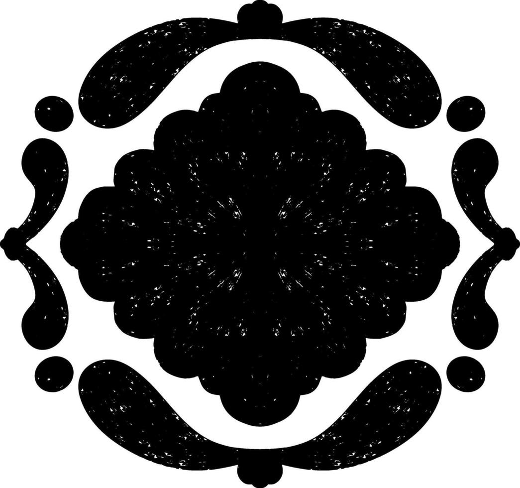 a black and white design with a circular pattern vector