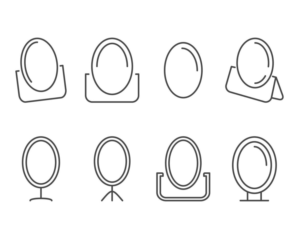 Collection of face mirror graphic icon vector