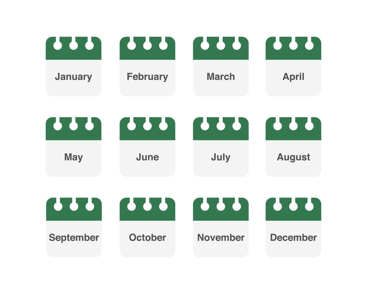 set of icons. Daily, monthly, yearly calendar icon vector