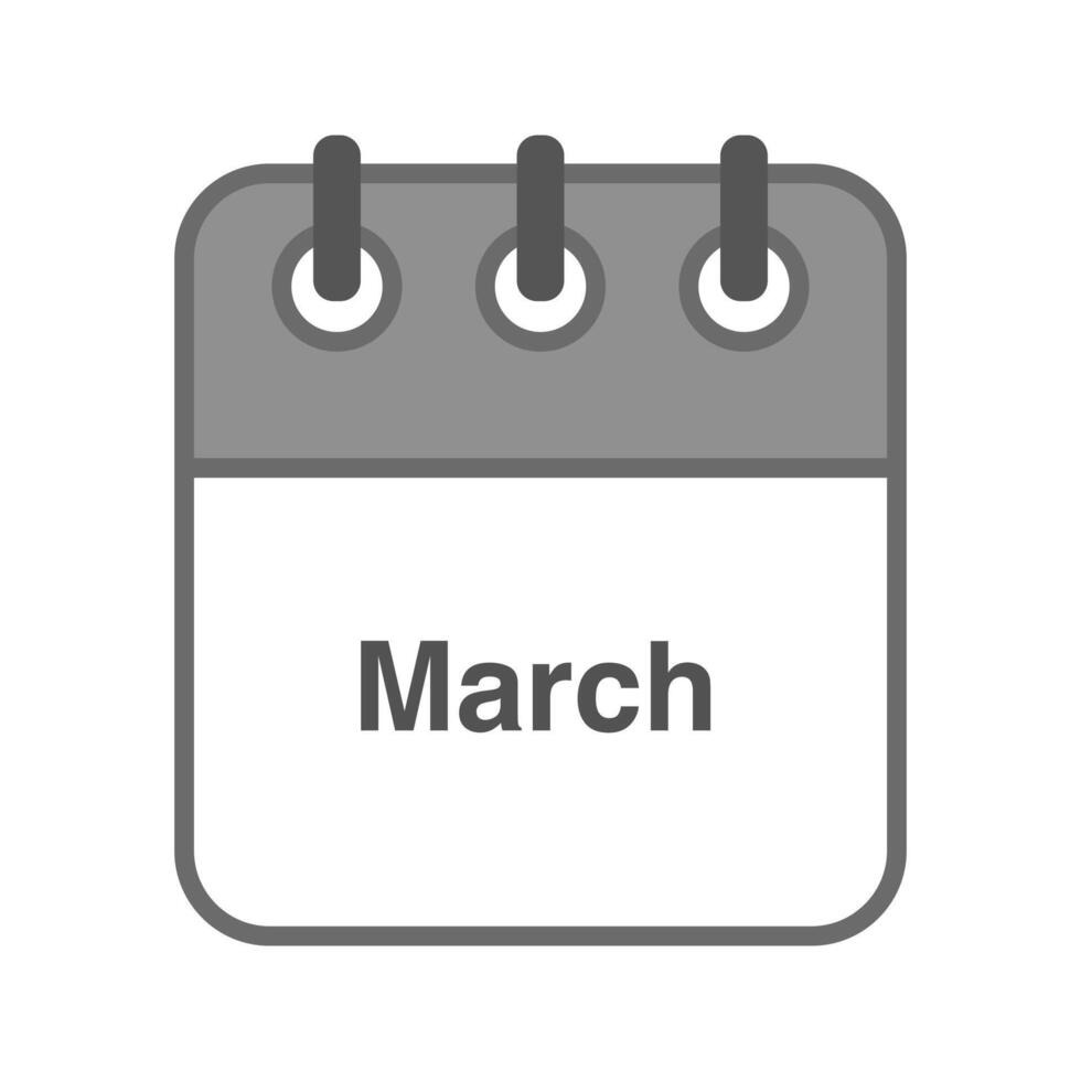 March icon . Daily, monthly, yearly calendar icon vector