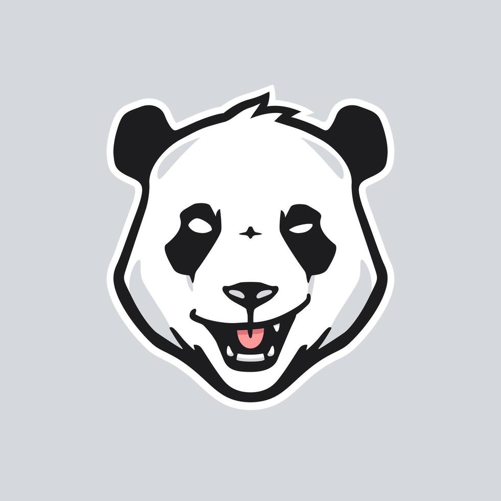 Smiling face panda illustration clipart. Attractive panda head mascot logo. Usable for labels, banners, or advertisements. vector