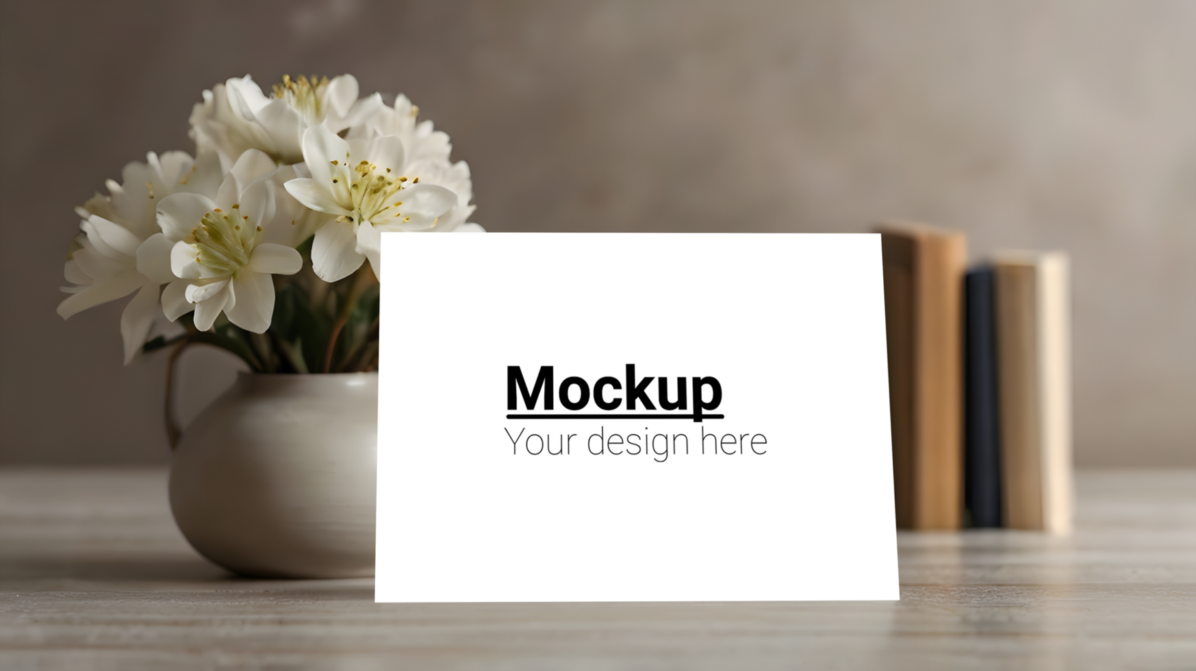 Flowers mockup on a table psd