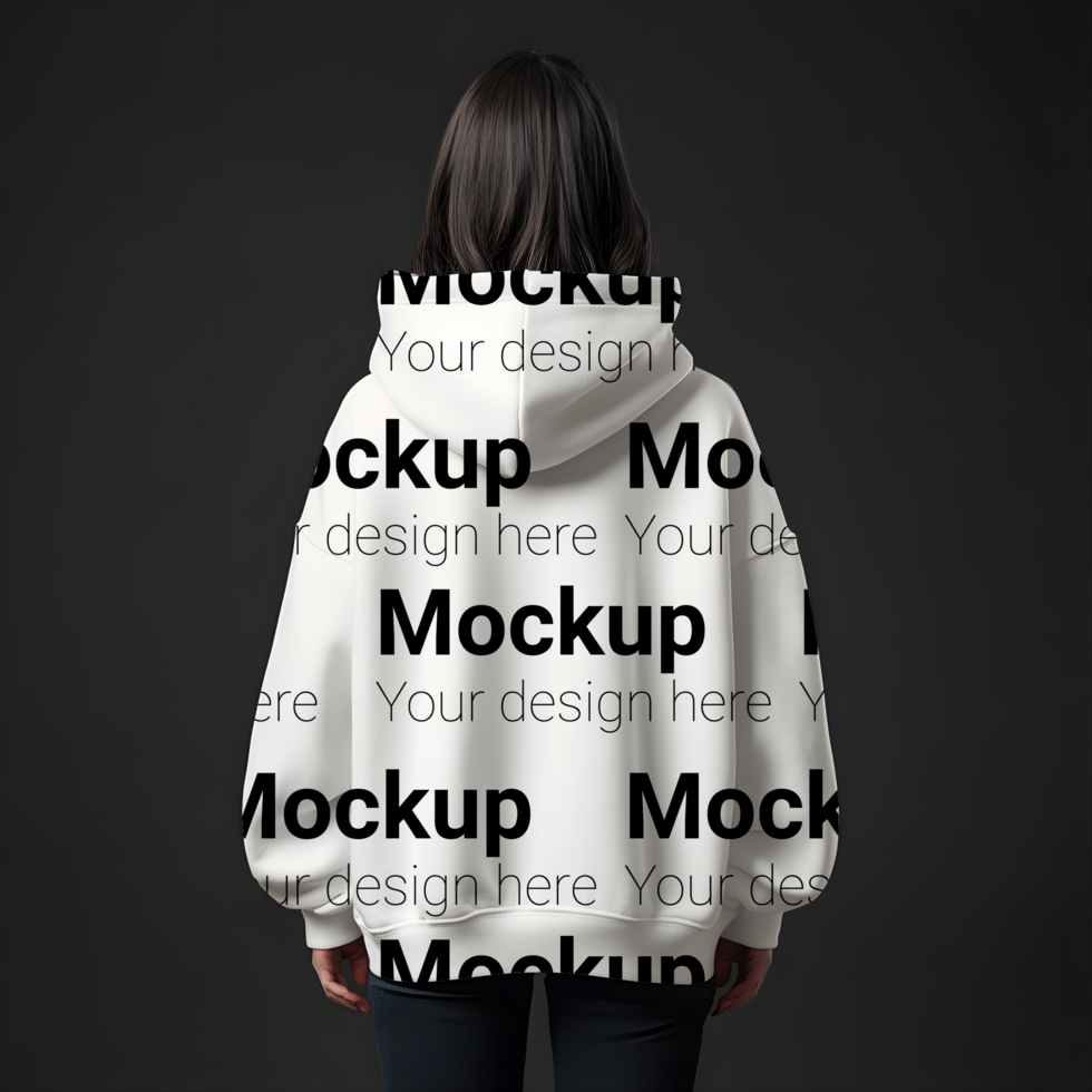 Mockup of a hoodie on a girl in back view psd