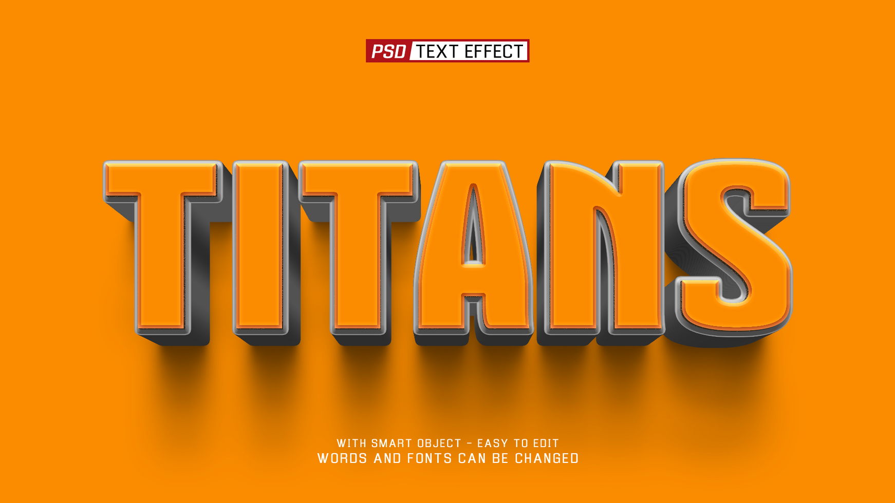 titans 3d text effect psd