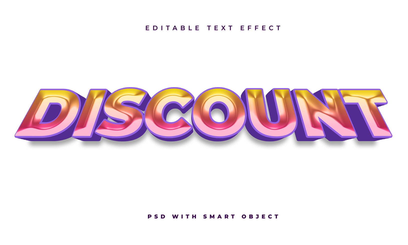 Discount editable text effect template psd