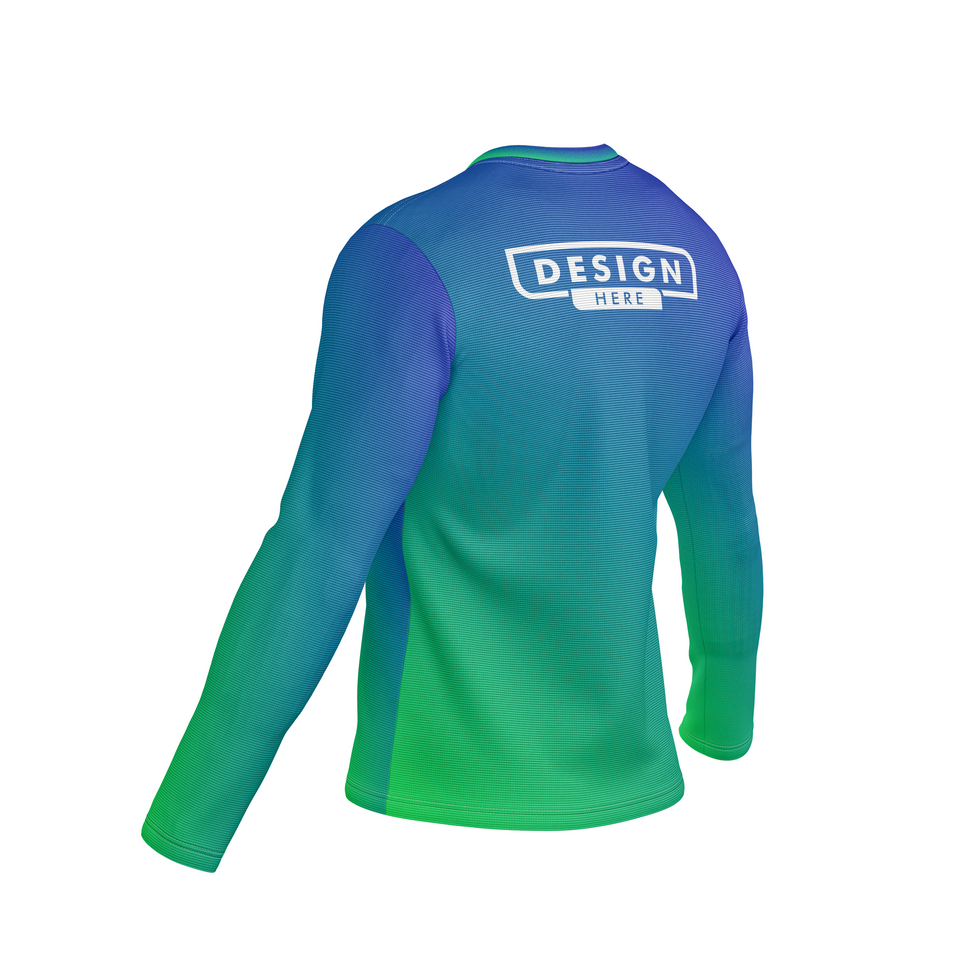 v neck long sleeve t shirt jersey mockup back halfside view psd