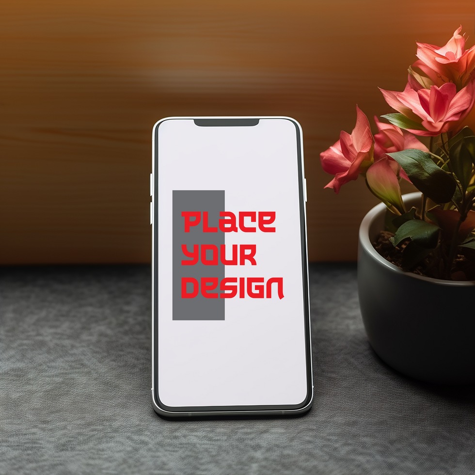 Iphone x mockup on a table psd