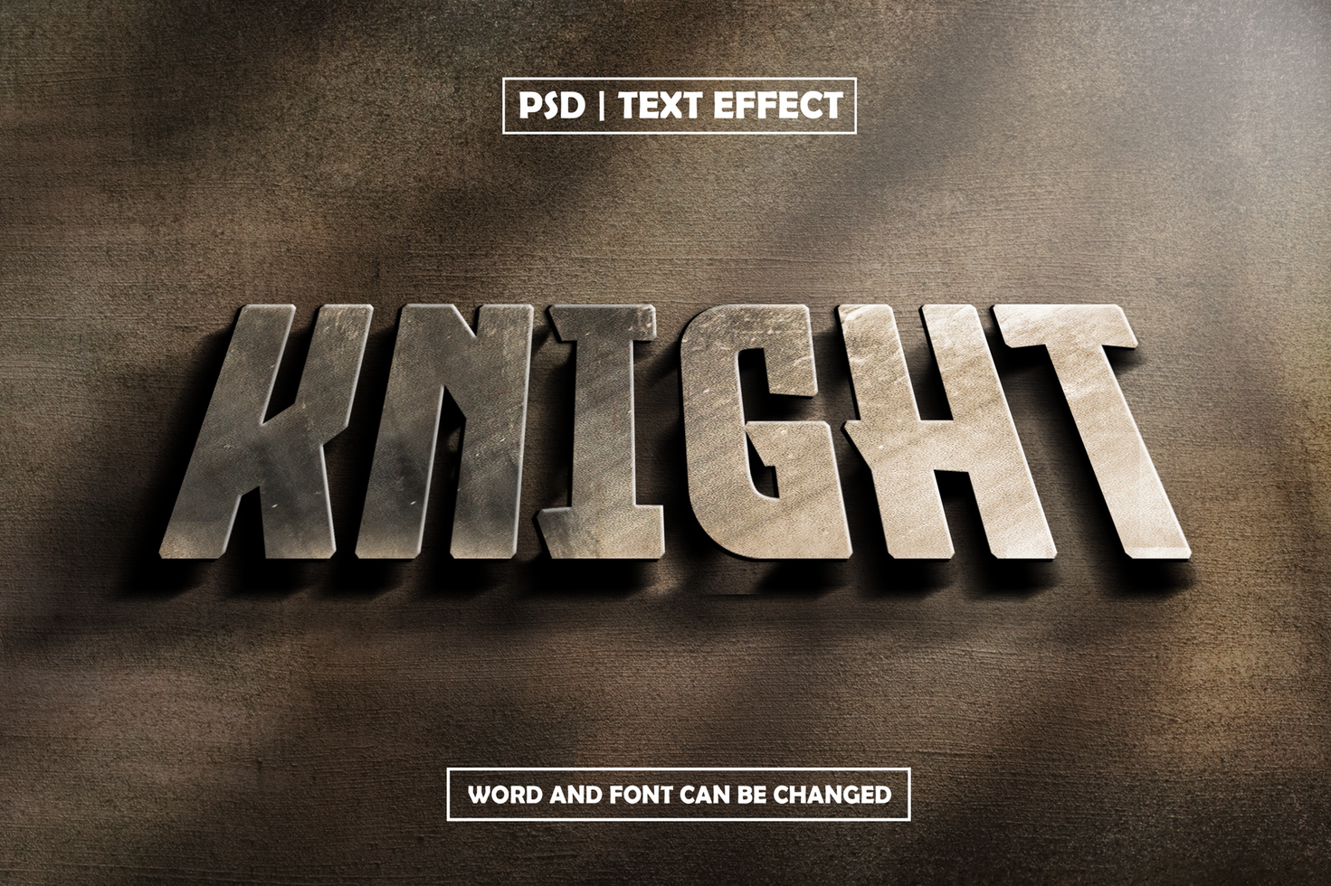 Knight 3D Editable Text Effect psd