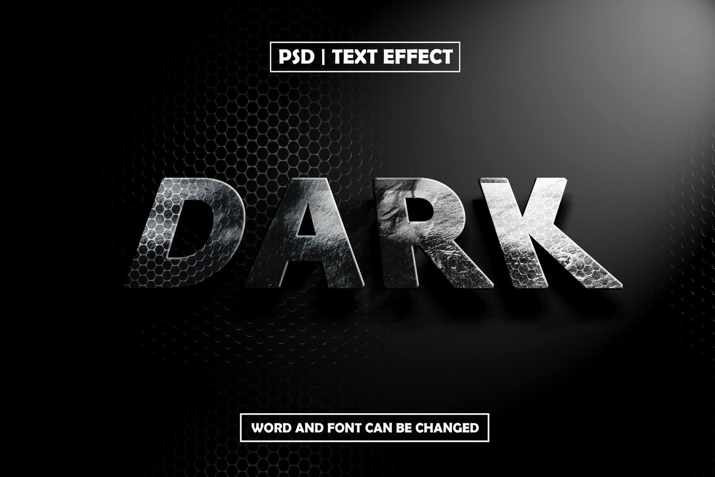 Dark Style text Effect With Black Background psd