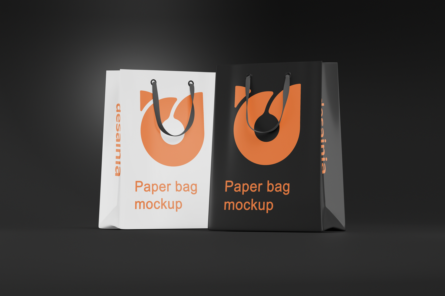 Editable Paper Shopping Bag Mockup Design Isolated With Transparent Background Template psd