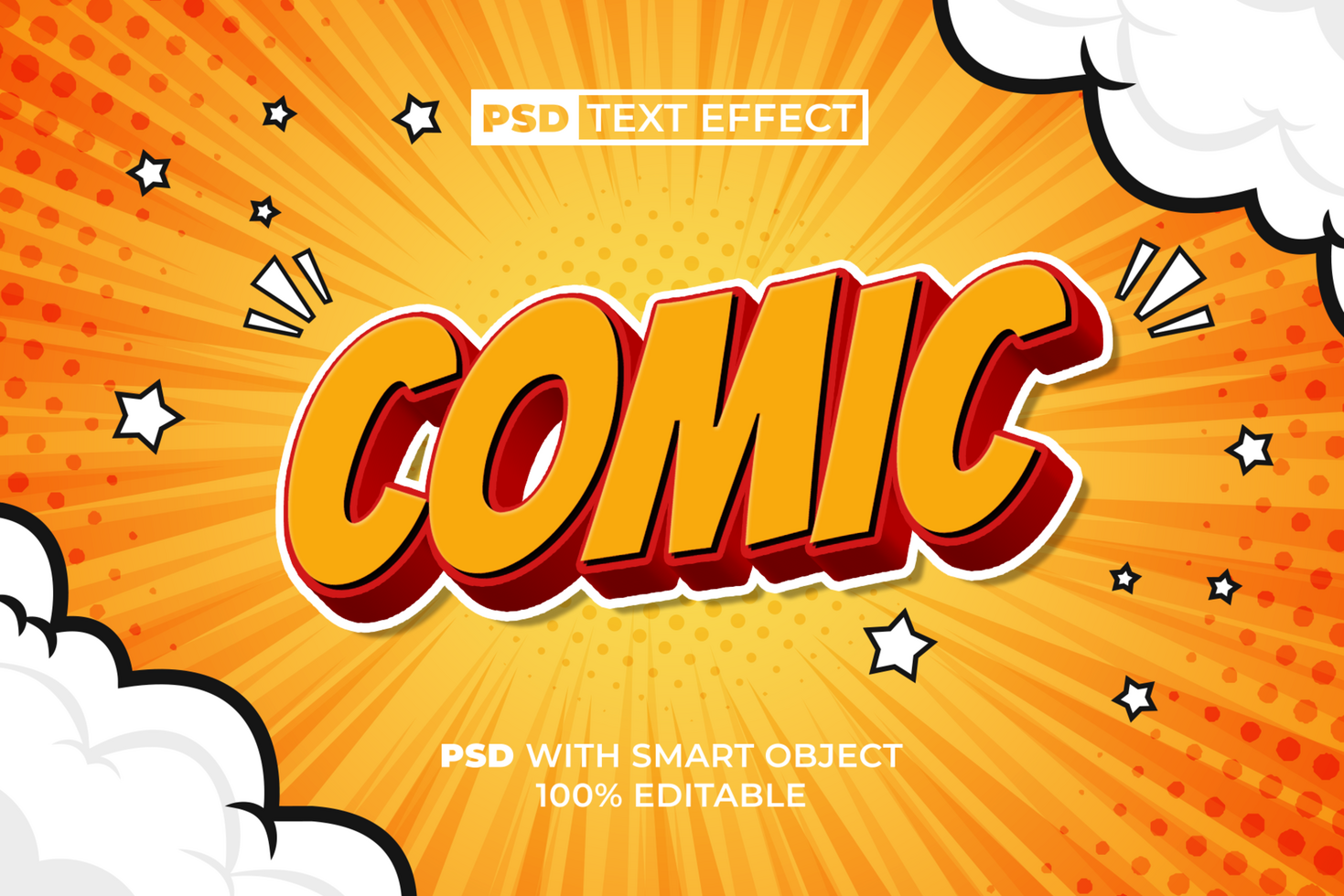 Comic Text Effect 3D Style psd
