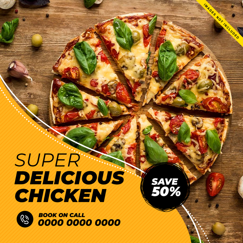 Super Delicious Pizza Design Template psd