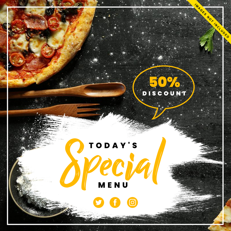 Delicious Food social media post Design Template psd