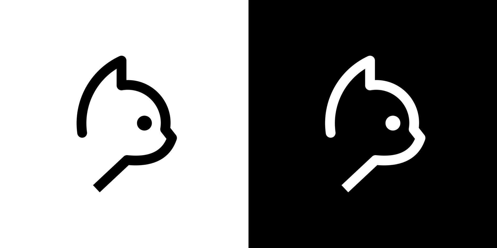 Cat head icon logo . Kitten simple outline minimal business logo vector