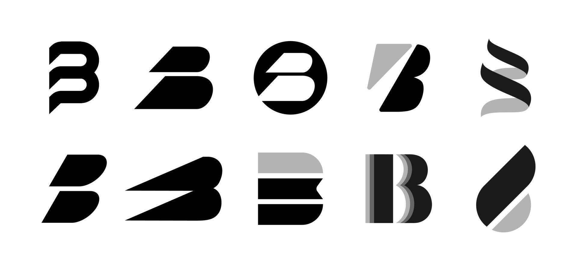 Set of Letter B icon logo abstract . Simple monogram design business vector